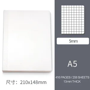 Chiba Stationery A5 Tomoe River Paper 5mm GRID 52gsm Planner Notebook Journal | 416 Pages