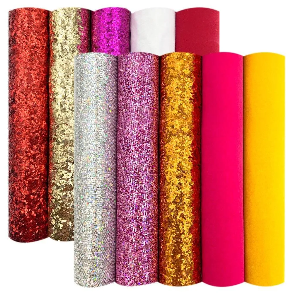 Chic Blossom Glitter Fabric Set: Luxe Materials for Stylish DIY Creations