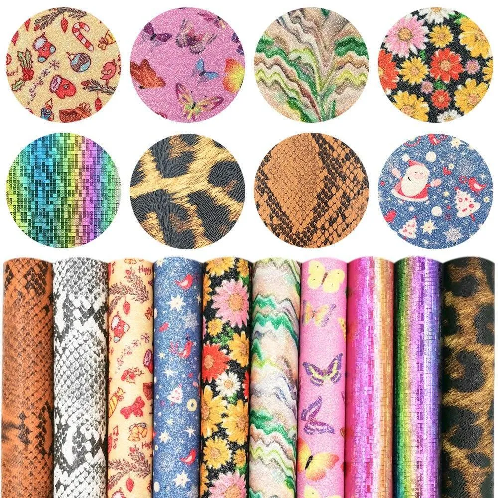 Chic Blossom Glitter Fabric Set: Luxe Materials for Stylish DIY Creations