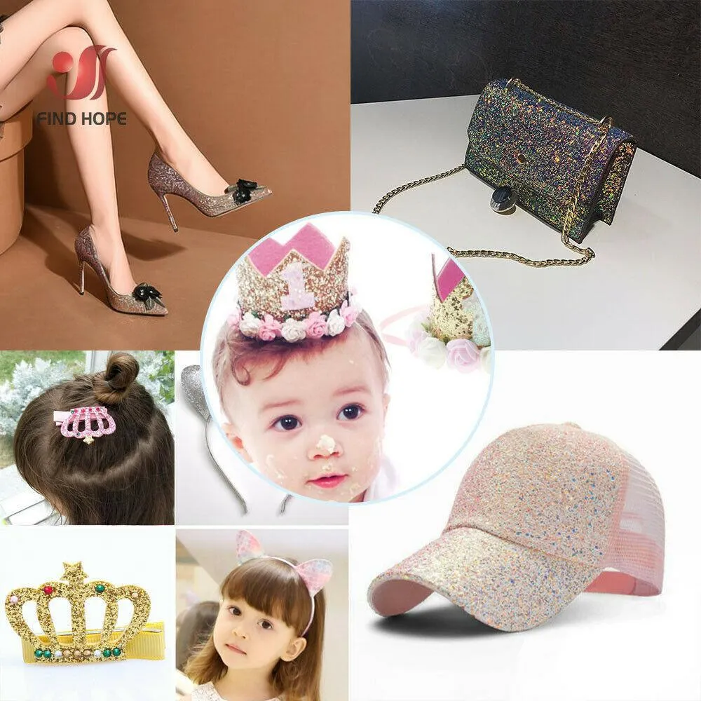 Chic Blossom Glitter Fabric Set: Luxe Materials for Stylish DIY Creations