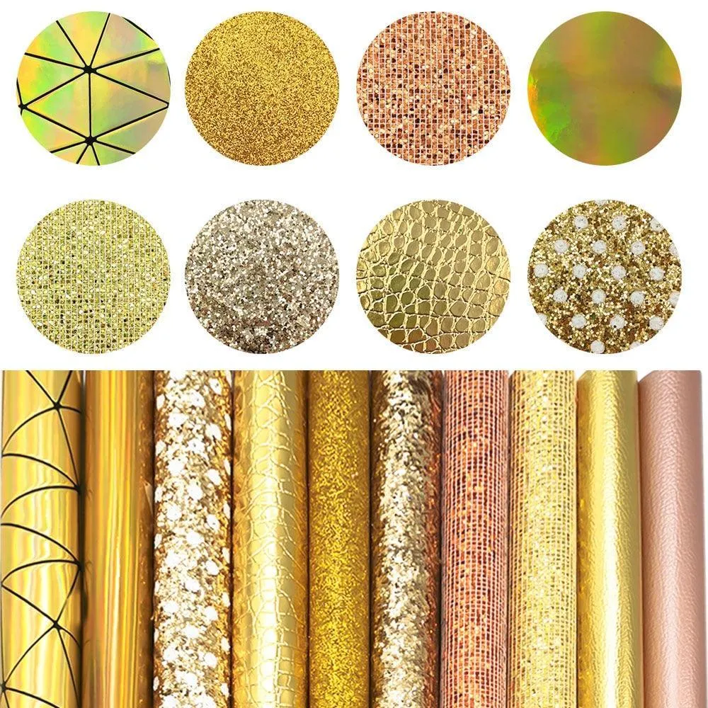 Chic Blossom Glitter Fabric Set: Luxe Materials for Stylish DIY Creations