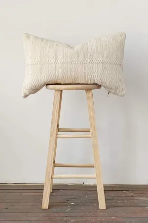 Chindi Handwoven Cotton Lumbar Pillow - Heavy Cream