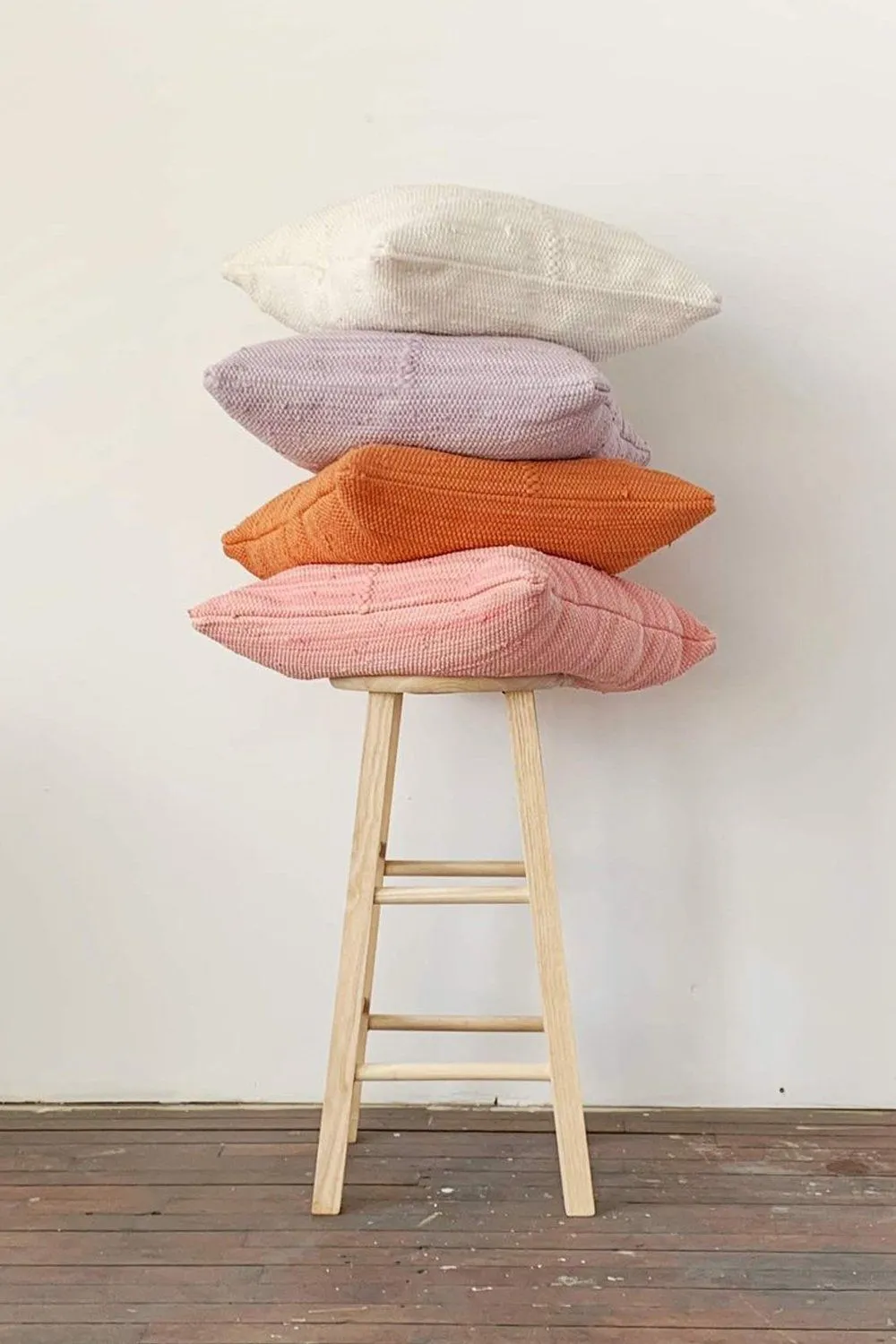 Chindi Handwoven Cotton Lumbar Pillow - Heavy Cream