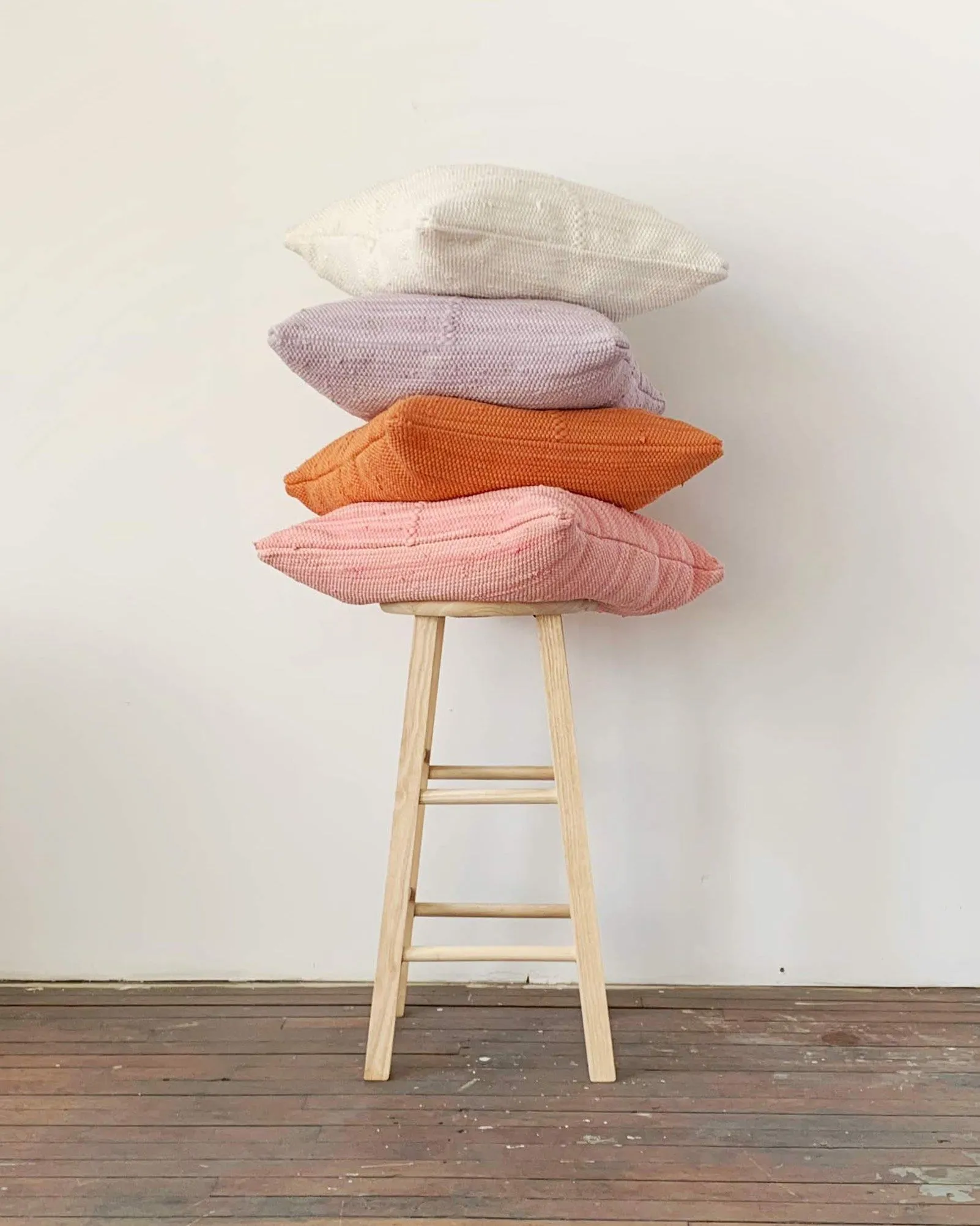 Chindi Handwoven Cotton Pillow - Heavy Cream