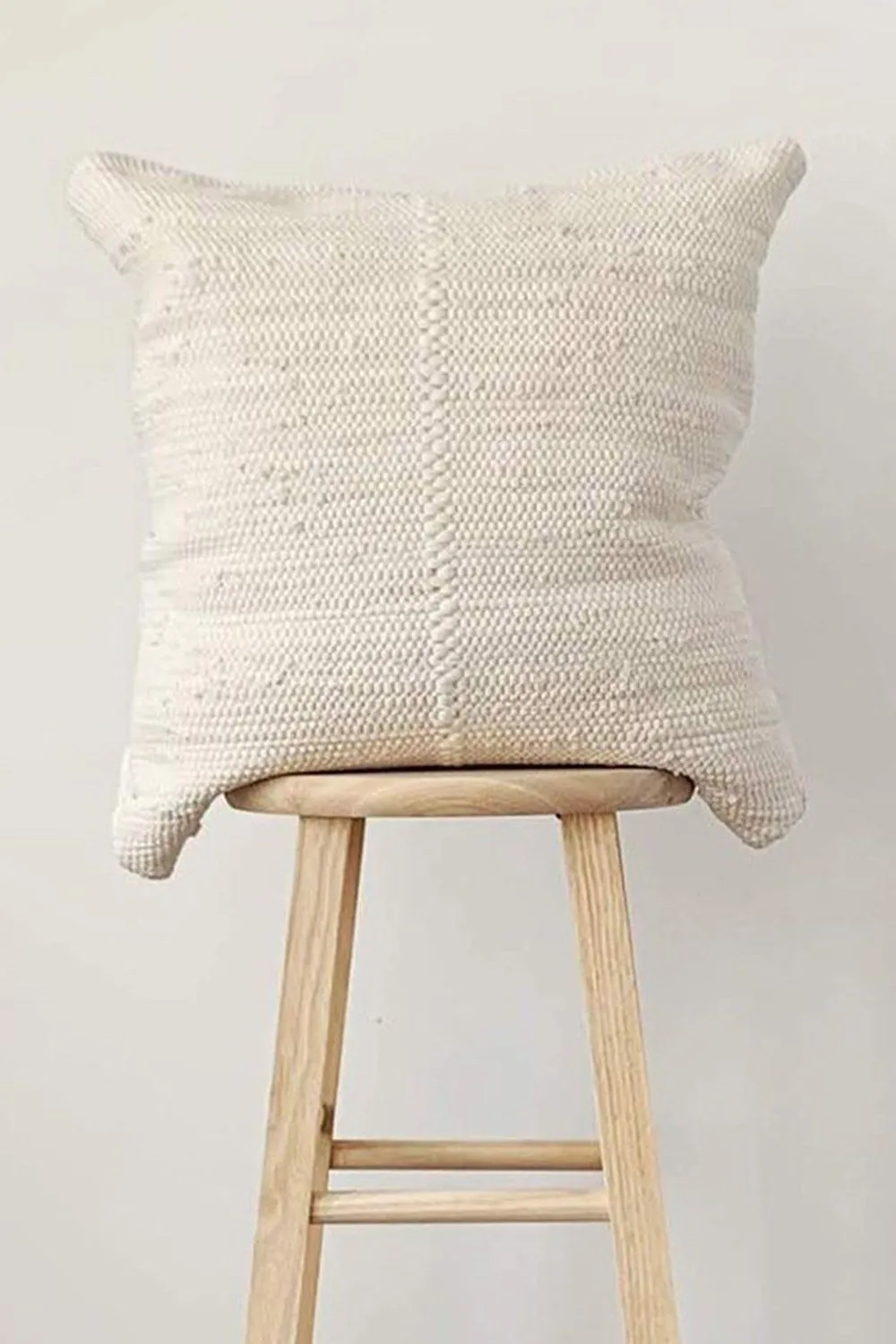 Chindi Handwoven Cotton Pillow - Heavy Cream