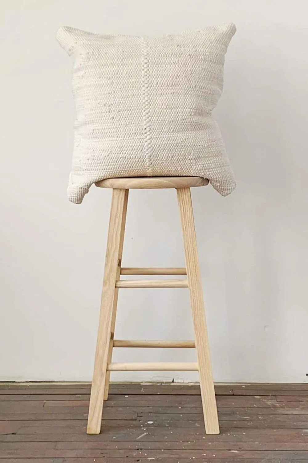 Chindi Handwoven Cotton Pillow - Heavy Cream