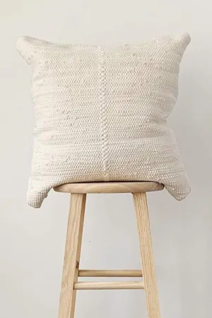 Chindi Handwoven Cotton Pillow - Heavy Cream