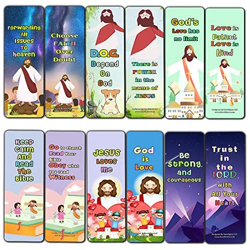 Christian Faith Bookmarks for Kids (30 Pack) - Handy Reminder About Believing For Them - Stocking Stuffers Adoration Devotional Bible Study - Church Ministry Supplies Classroom Teacher Incentive Gifts
