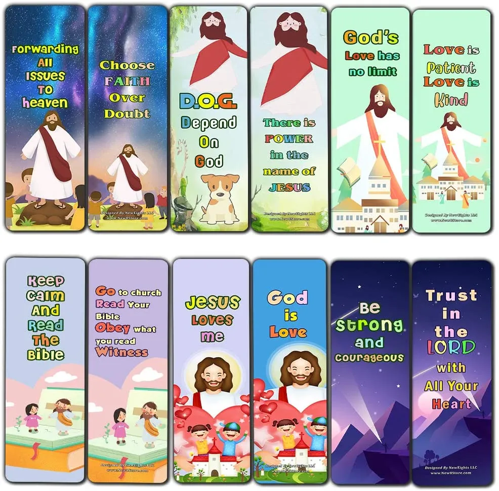 Christian Faith Bookmarks for Kids (30 Pack) - Handy Reminder About Believing For Them - Stocking Stuffers Adoration Devotional Bible Study - Church Ministry Supplies Classroom Teacher Incentive Gifts