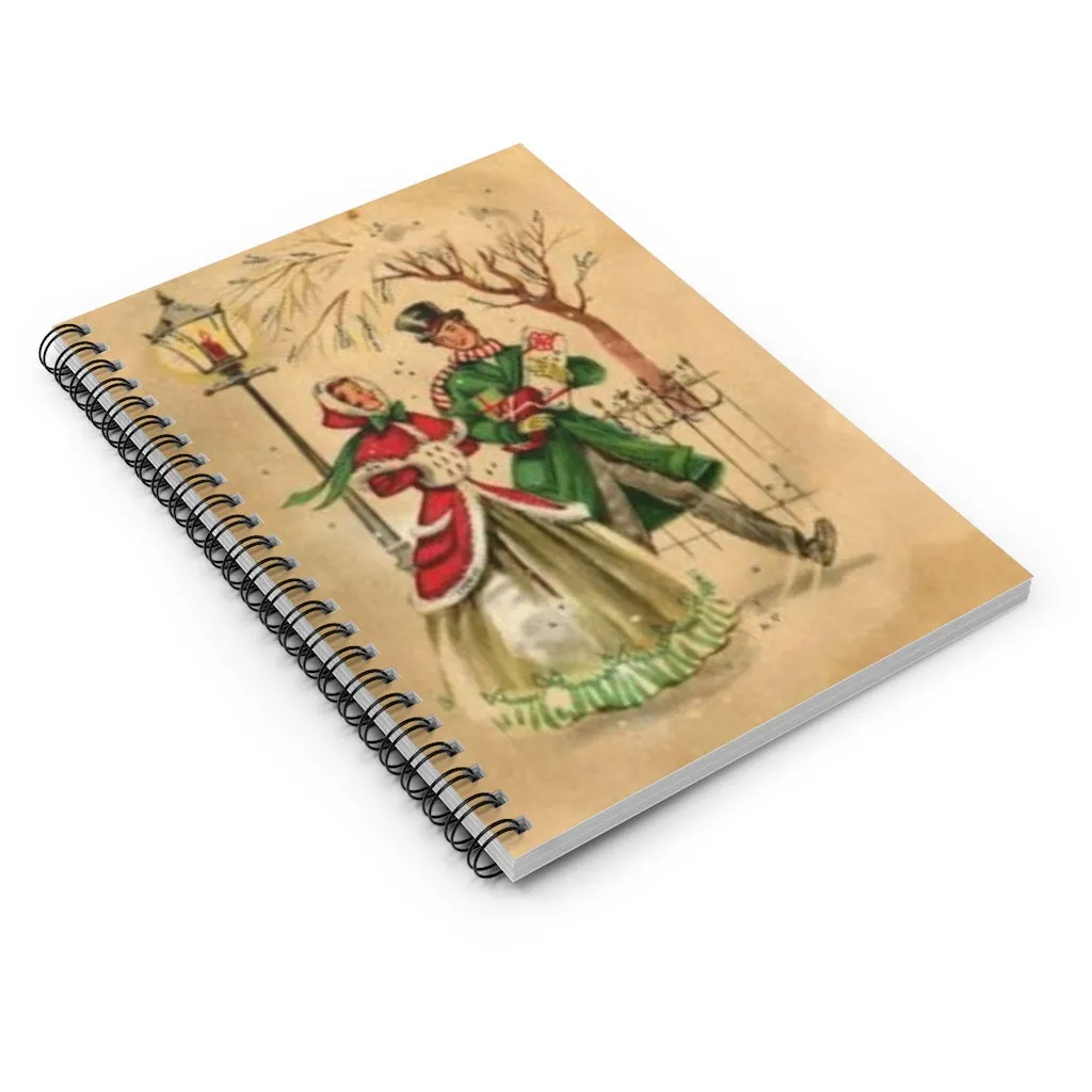 Christmas Victorian Spiral Notebook - Ruled Line