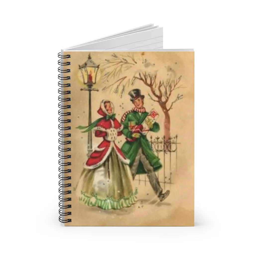 Christmas Victorian Spiral Notebook - Ruled Line