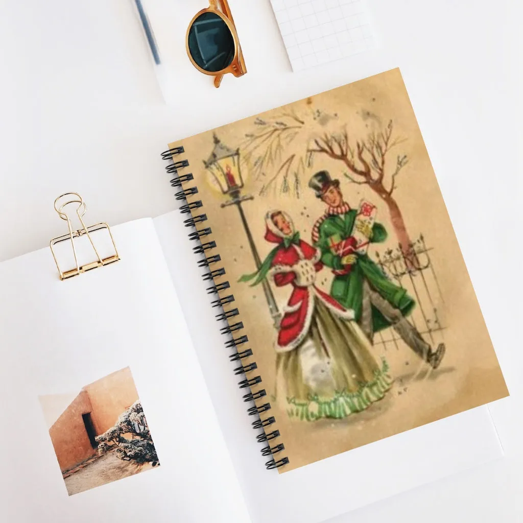 Christmas Victorian Spiral Notebook - Ruled Line