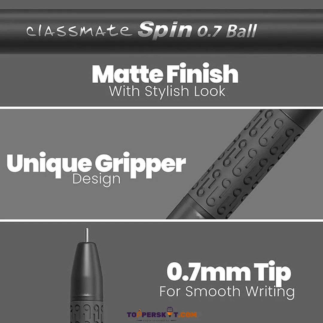 Classmate Spin 0.7 Ball Pen - Black (Pack of 1)