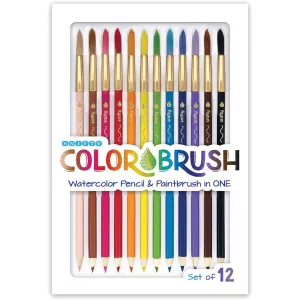 Color Brush Watercolor Pencil & Paintbrush Set of 12