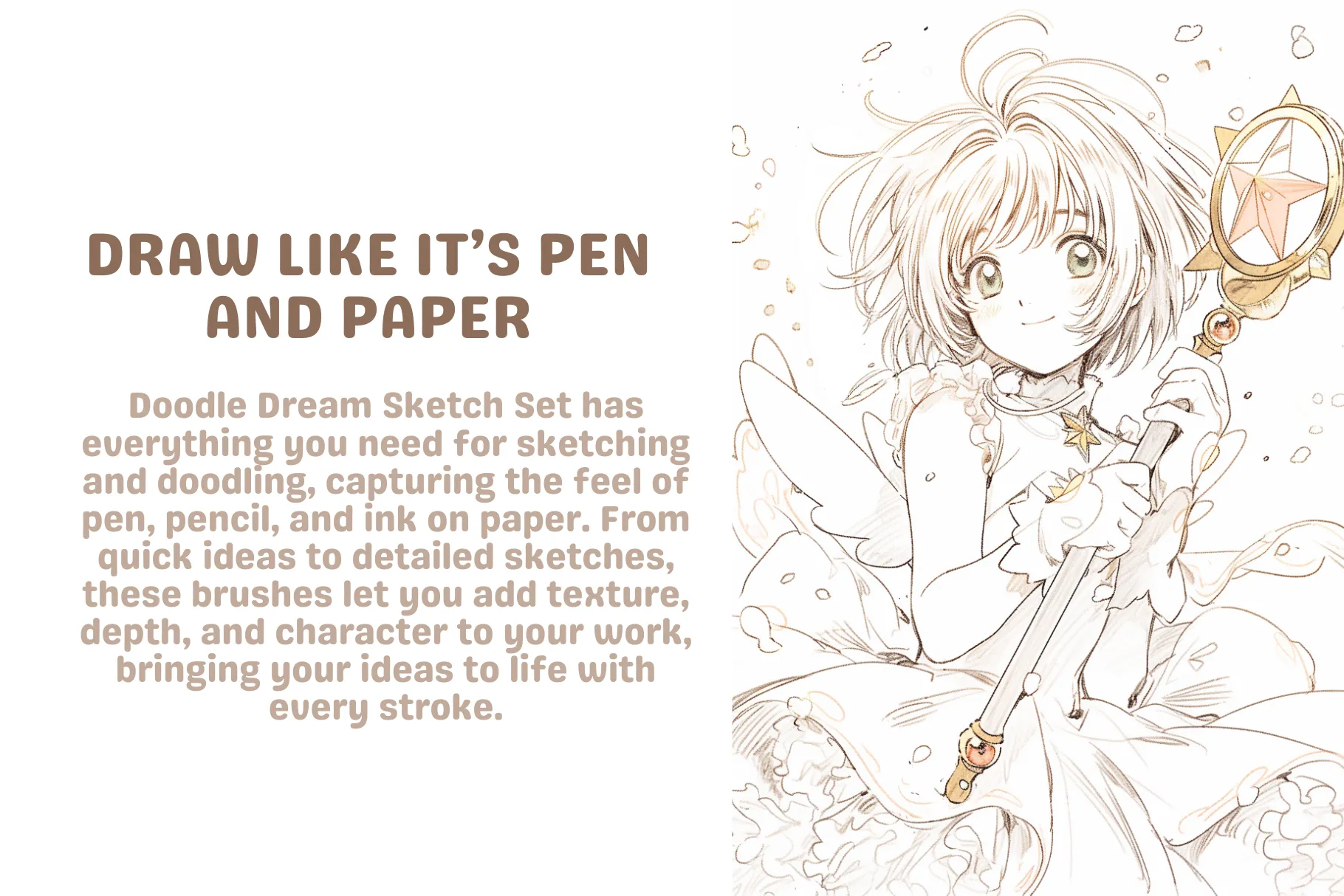 Cozy Sketch Master, Ultimate Anime and Manga Sketching Procreate Brush Set - 18 Diverse Brushes for Comics and Doodling