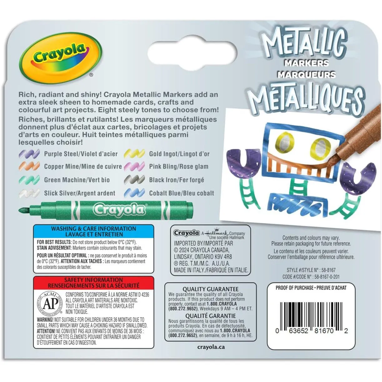 Crayola metallic markers 8 pack