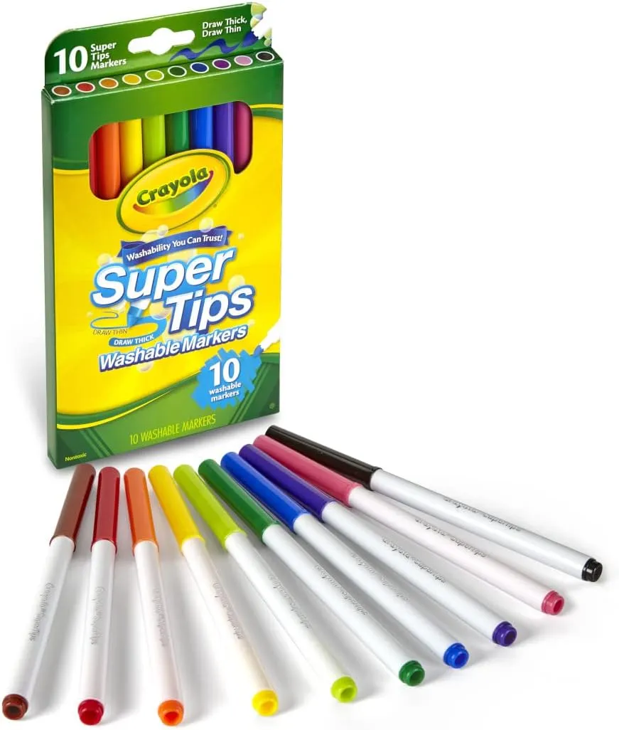 Crayola Super Tips Colorful Washable Markers Pack of 10 588610