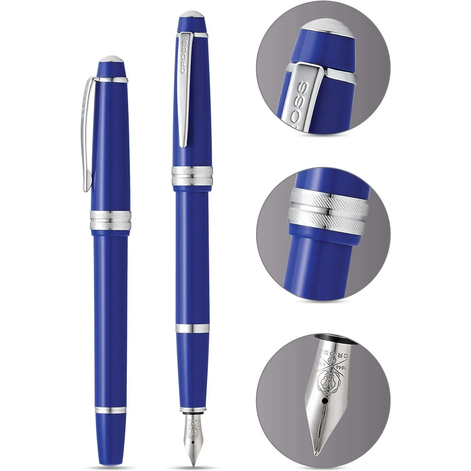 Cross Bailey Light Polished Blue Resin Fountain Pen - Medium