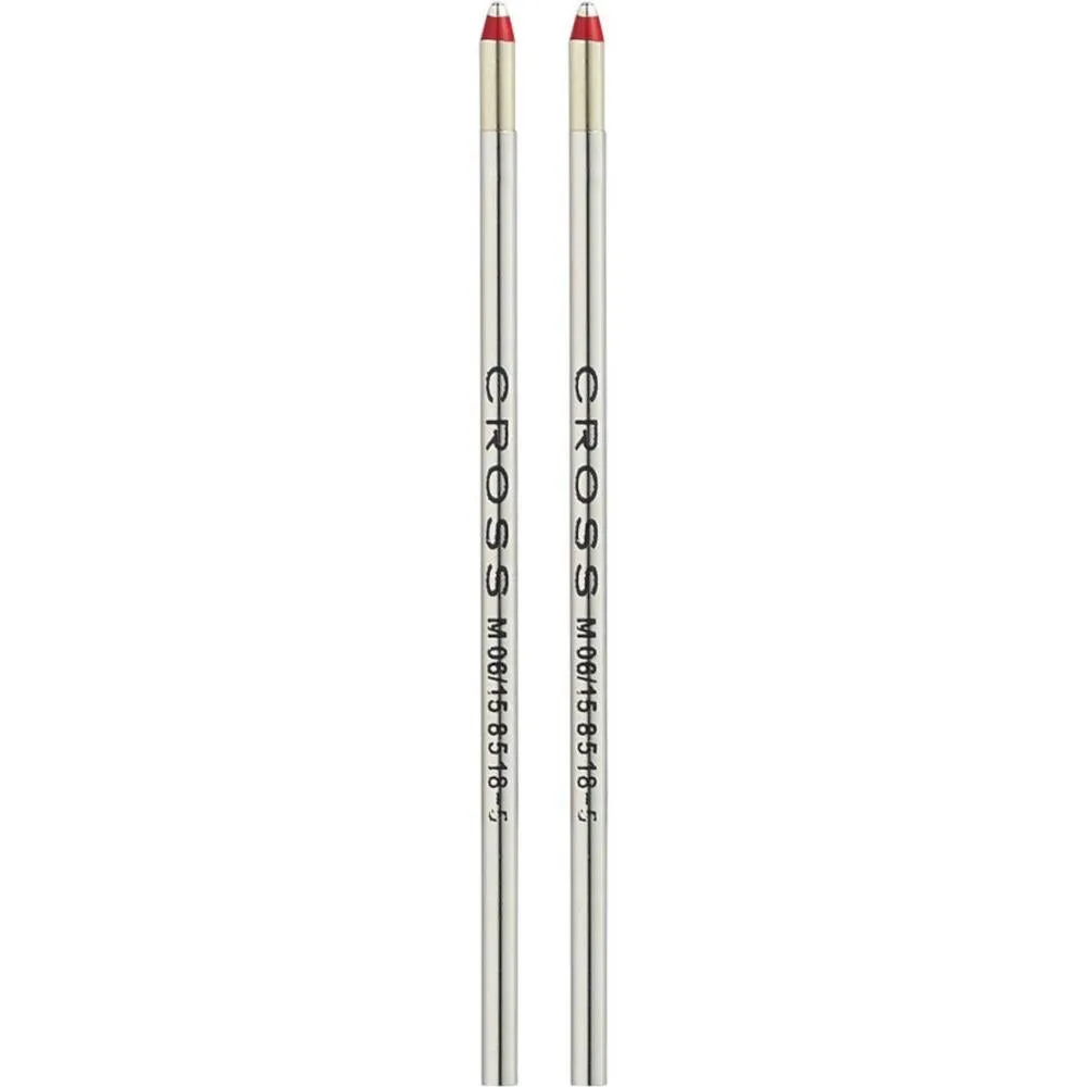 Cross Mini Ballpoint Pen Refill, Medium Red 2pk