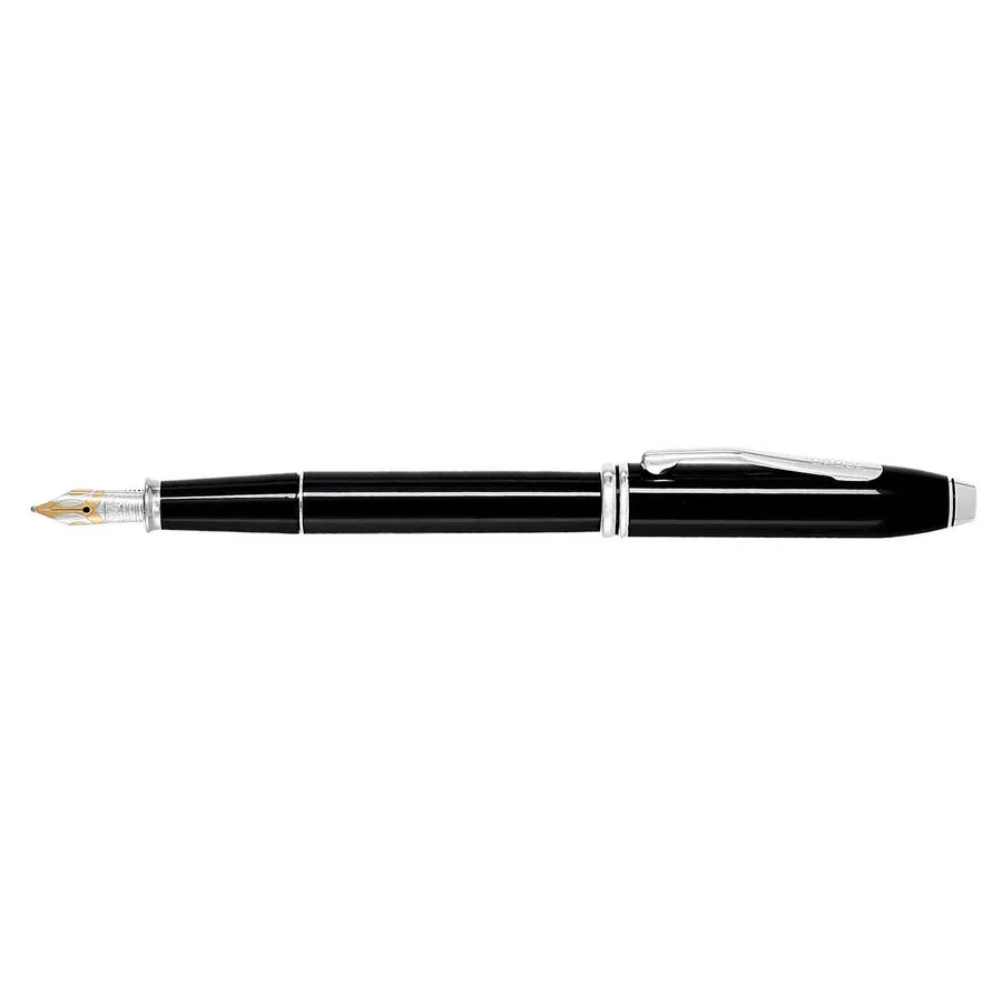 Cross Townsend Black Lacquer and Rhodium Plate Fountain Pen
