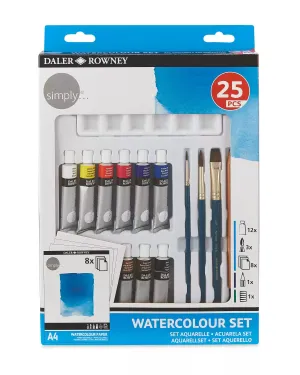 Daler-Rowney Simply Watercolor Painting Set Of 25 Piece