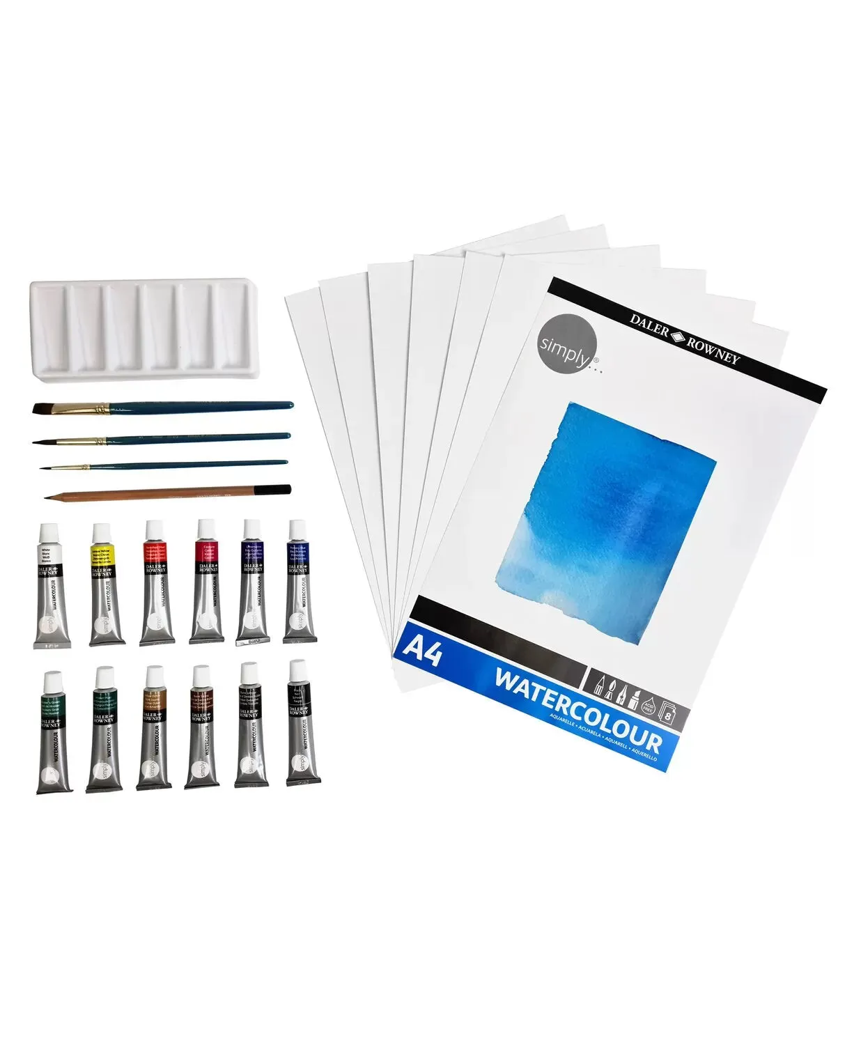 Daler-Rowney Simply Watercolor Painting Set Of 25 Piece