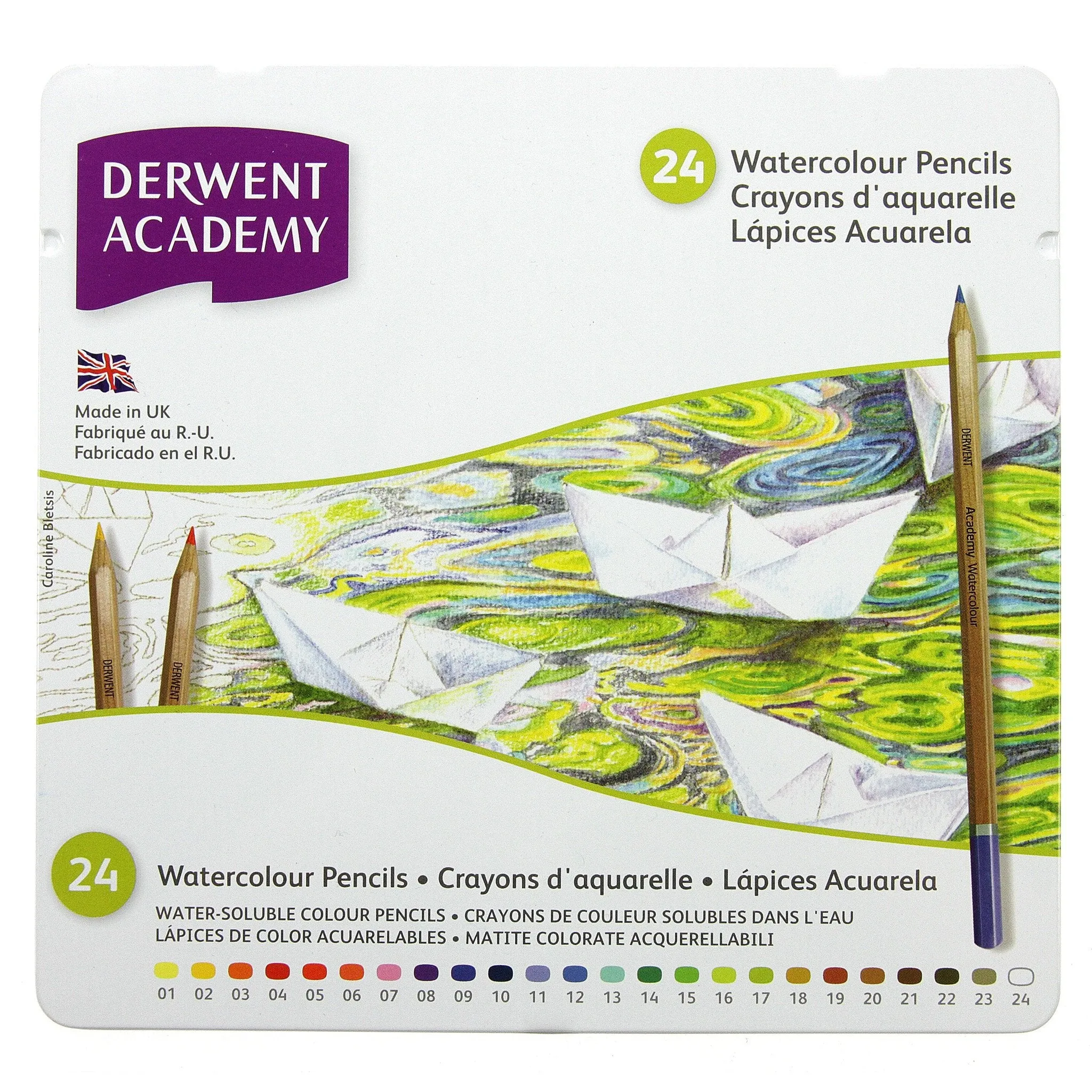 Derwent Academy Sketching Coloring Tin of 24
