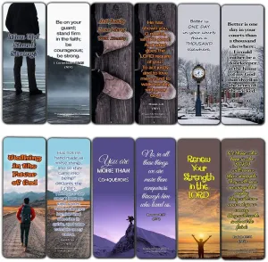 Devotional Bible Verses for Men Bookmarks (30 Pack) - Handy Life Changing Bible Texts and Quotes That Are Very Uplifting Perfect for Daily Devotional for Men