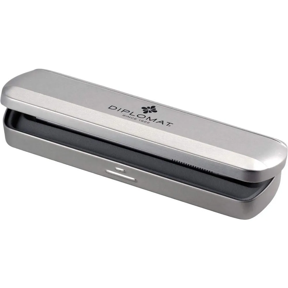 Diplomat Traveller Stainless Steel Gold Fountain Pen