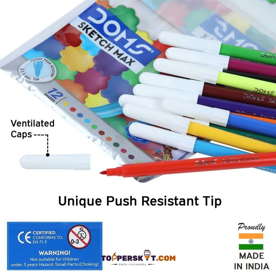 Doms Water Color Pens –  Multicolor Sketch Pens ( Pack of 12 )