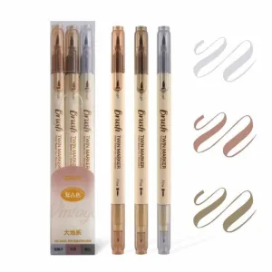 Dual-Tip Brush Pen Set - Vintage Twin Marker