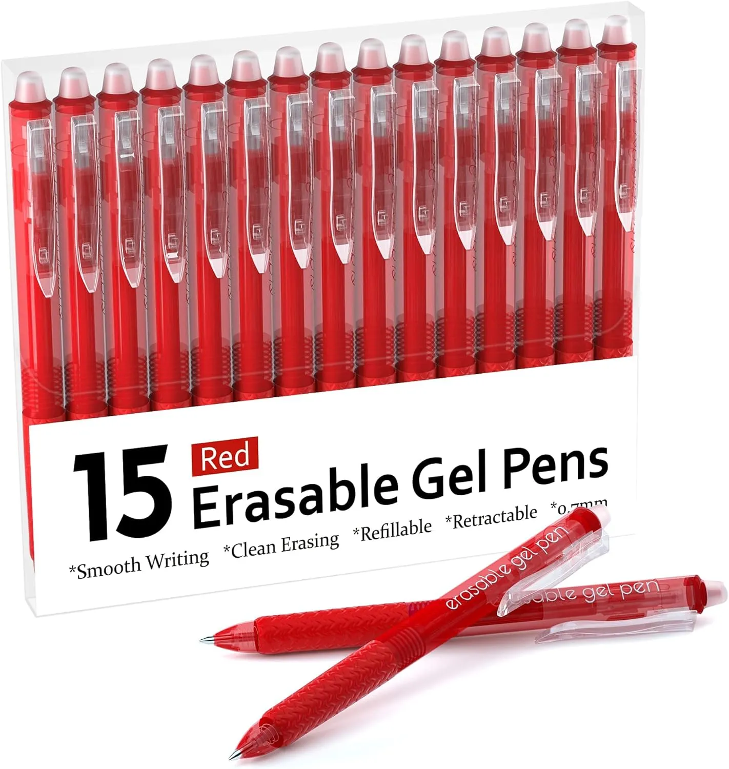 Erasable Gel Pens - Set of 15 Red