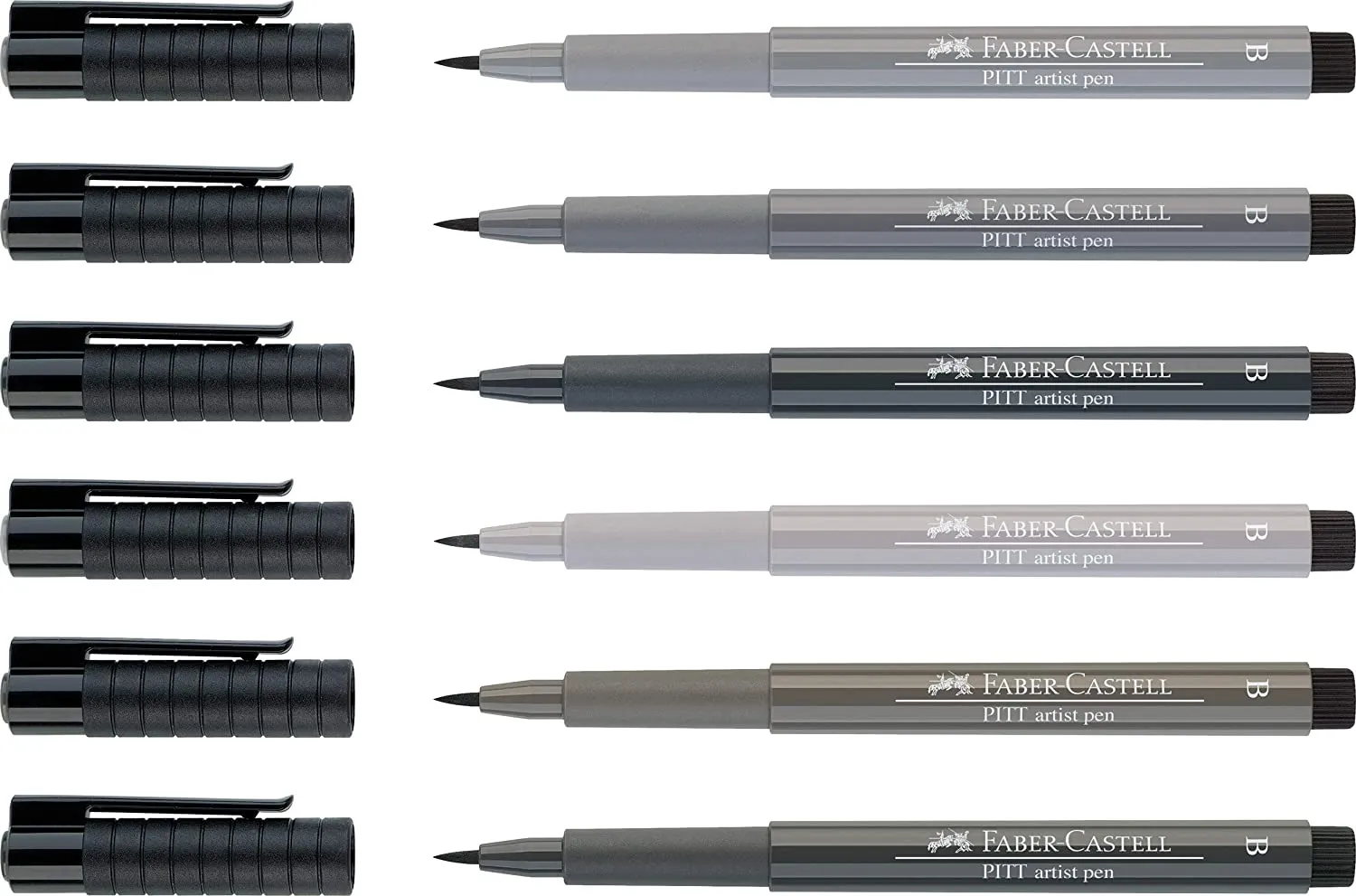 FABER-CASTELL PITT Artist Drawing Ink Pen Shades Of Grey