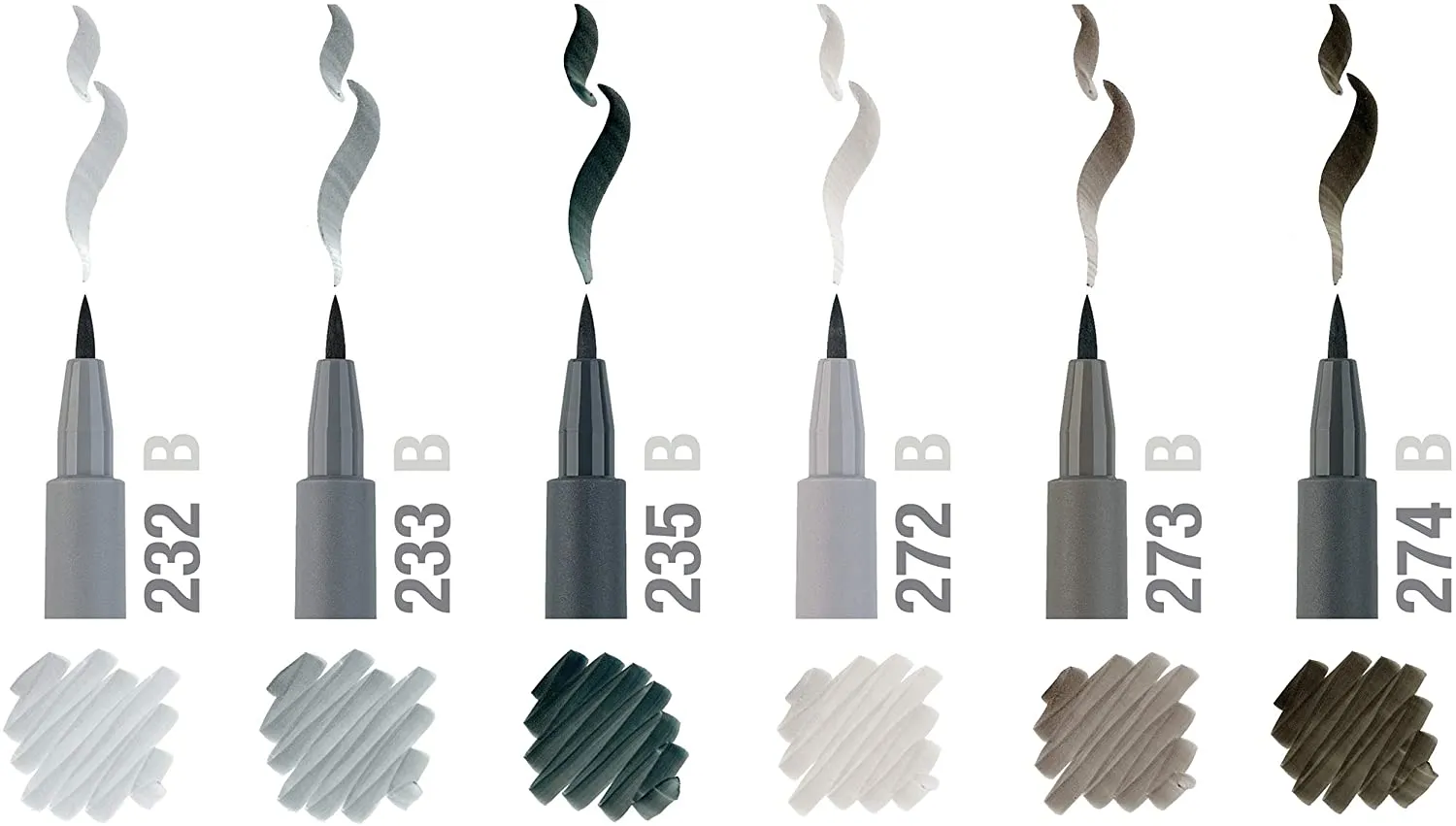 FABER-CASTELL PITT Artist Drawing Ink Pen Shades Of Grey