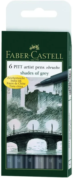 FABER-CASTELL PITT Artist Drawing Ink Pen Shades Of Grey