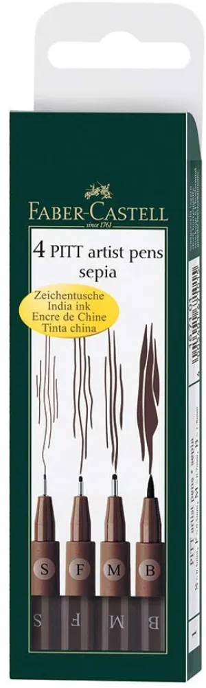 FABER-CASTELL PITT Artist Pen Sepia Asst Line Widths