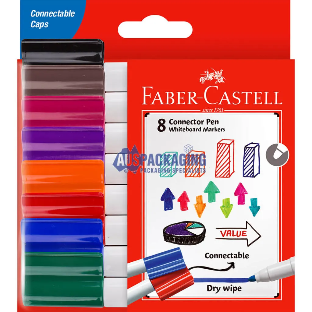 Faber-Castell Whiteboard Markers Bullet 2mm Assorted Wallet 8 (DUSFRERA)