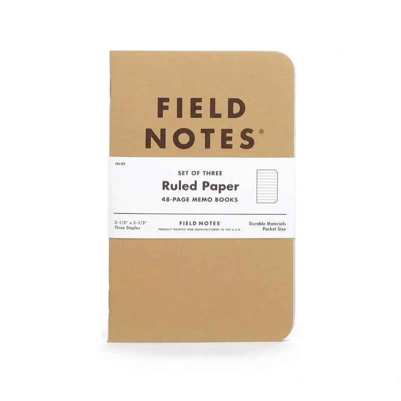 Field Notes Original Kraft Ruled 3 Pack Notebooks