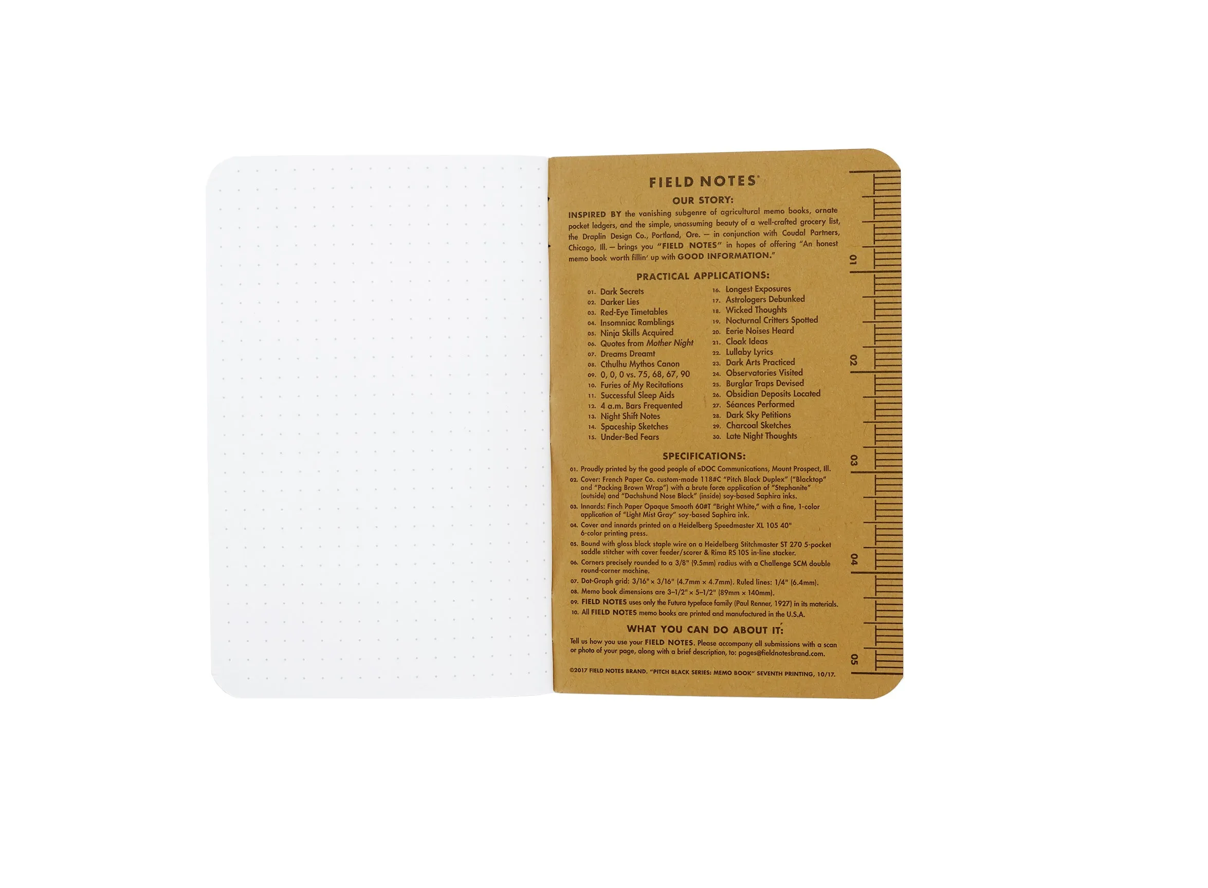 Field Notes Pitch Black Notebook - Dotted