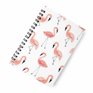 Flamingo white A5 Spiral Notebook