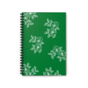 floral green/white Spiral Notebook - Ruled Line