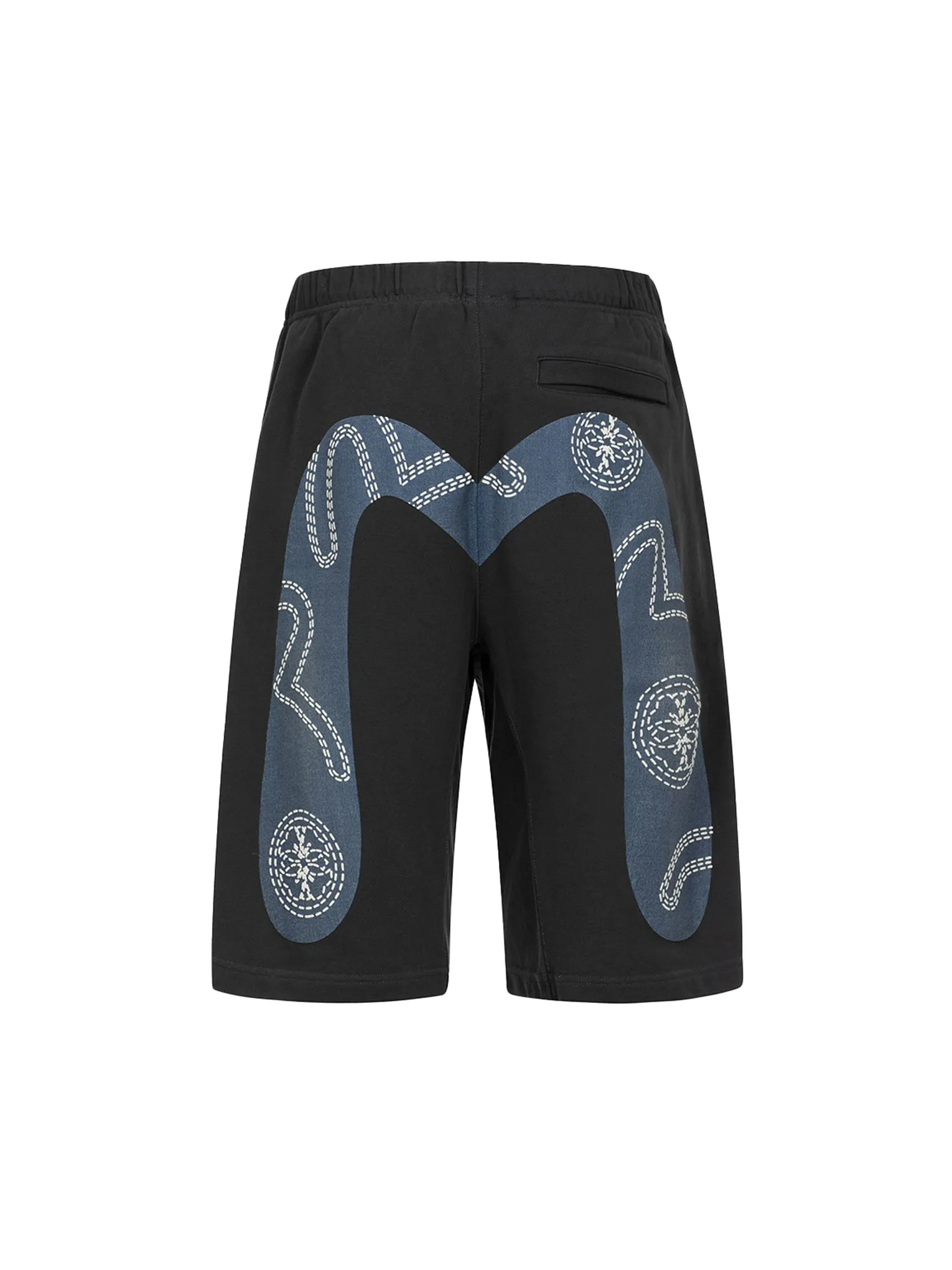 Foam Line Kamon and Seagull Daicock Print Loose Fit Sweat Shorts