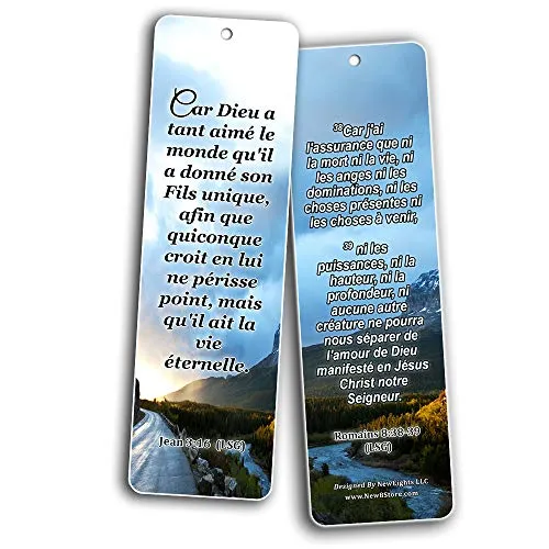 French Popular Bible Verse Bookmarks (30 Pack) - Handy Life Changing French Bible Texts
