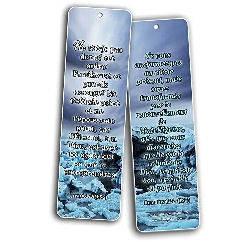 French Popular Bible Verse Bookmarks (30 Pack) - Handy Life Changing French Bible Texts