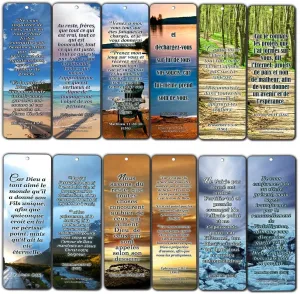French Popular Bible Verse Bookmarks (30 Pack) - Handy Life Changing French Bible Texts