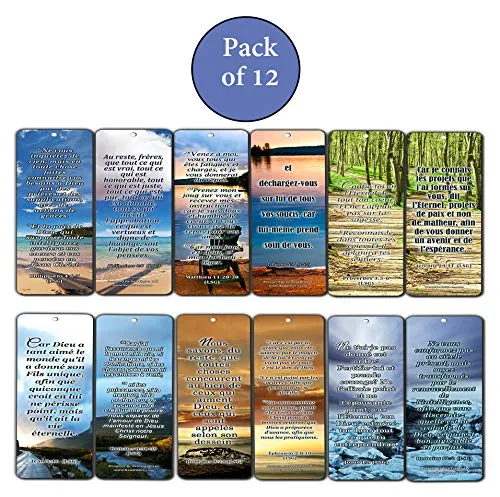 French Wisdom Bible Verse Bookmarks (60-Pack) - Perfect Way to Improve French Language Using A Collection of French Bible Verses About Wisdom