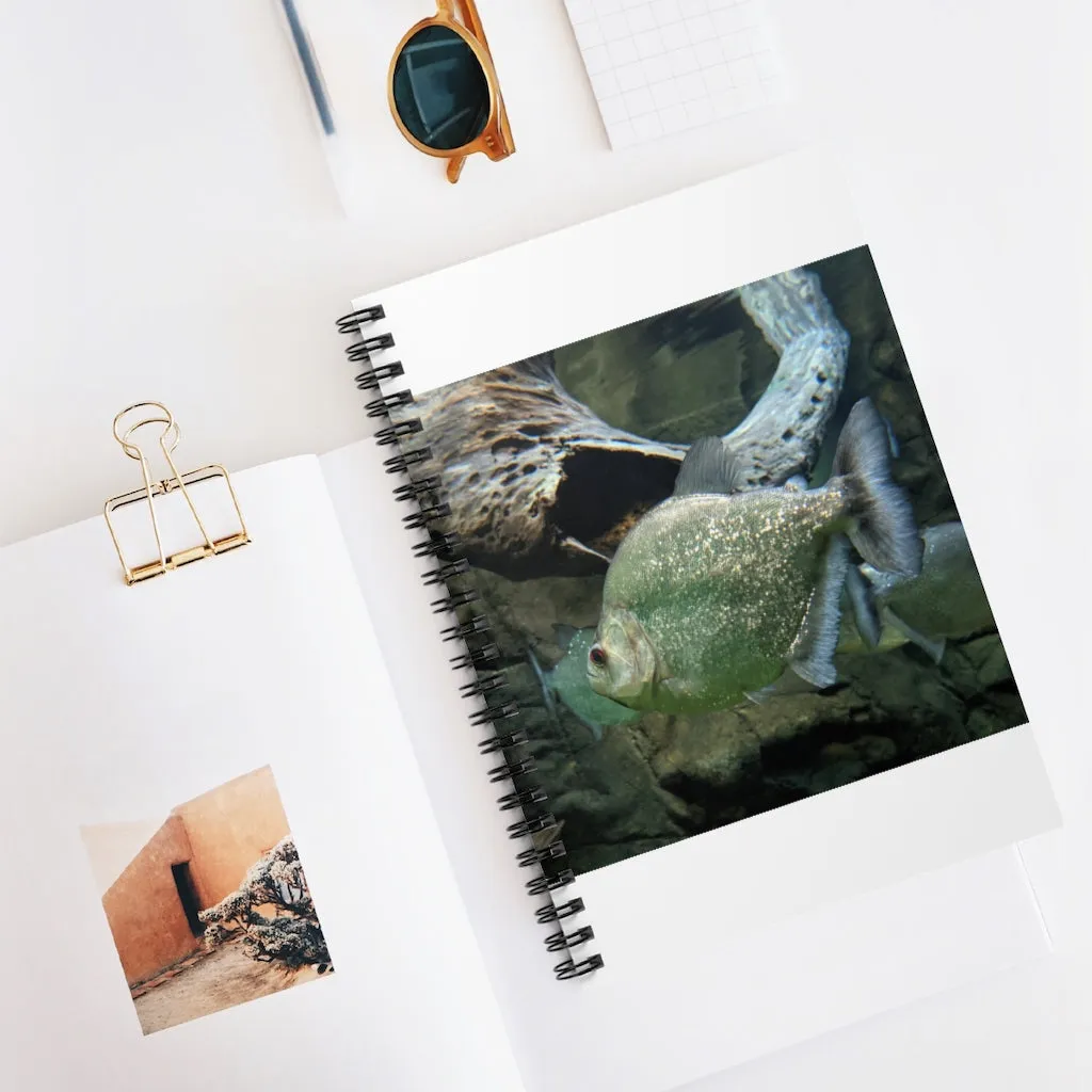 Glitter Green Fish Spiral Notebook - Ruled Line