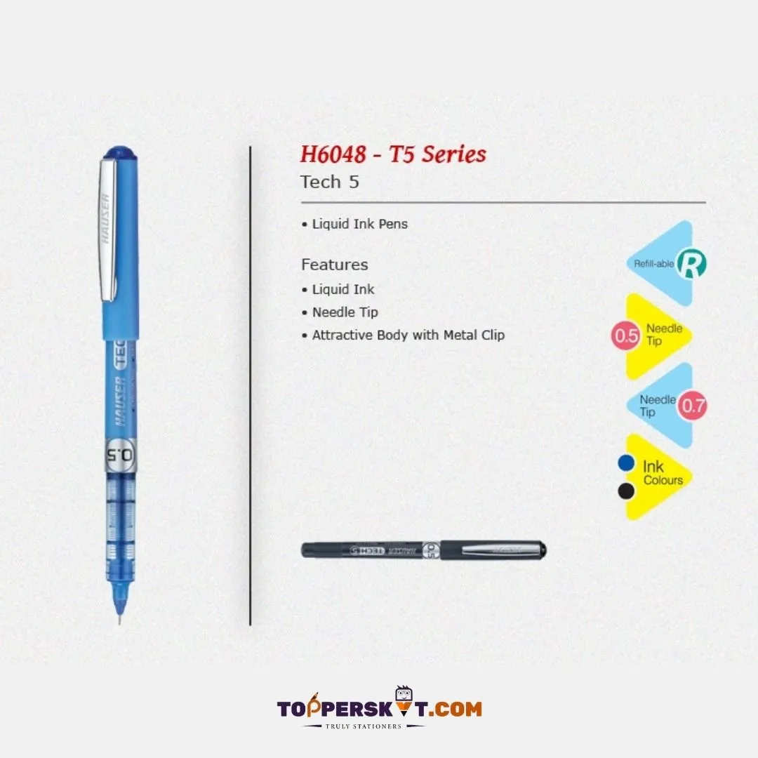 Hauser Tech 5 Liquid Ink Gel Pen – Blue ( Pack of 1 )