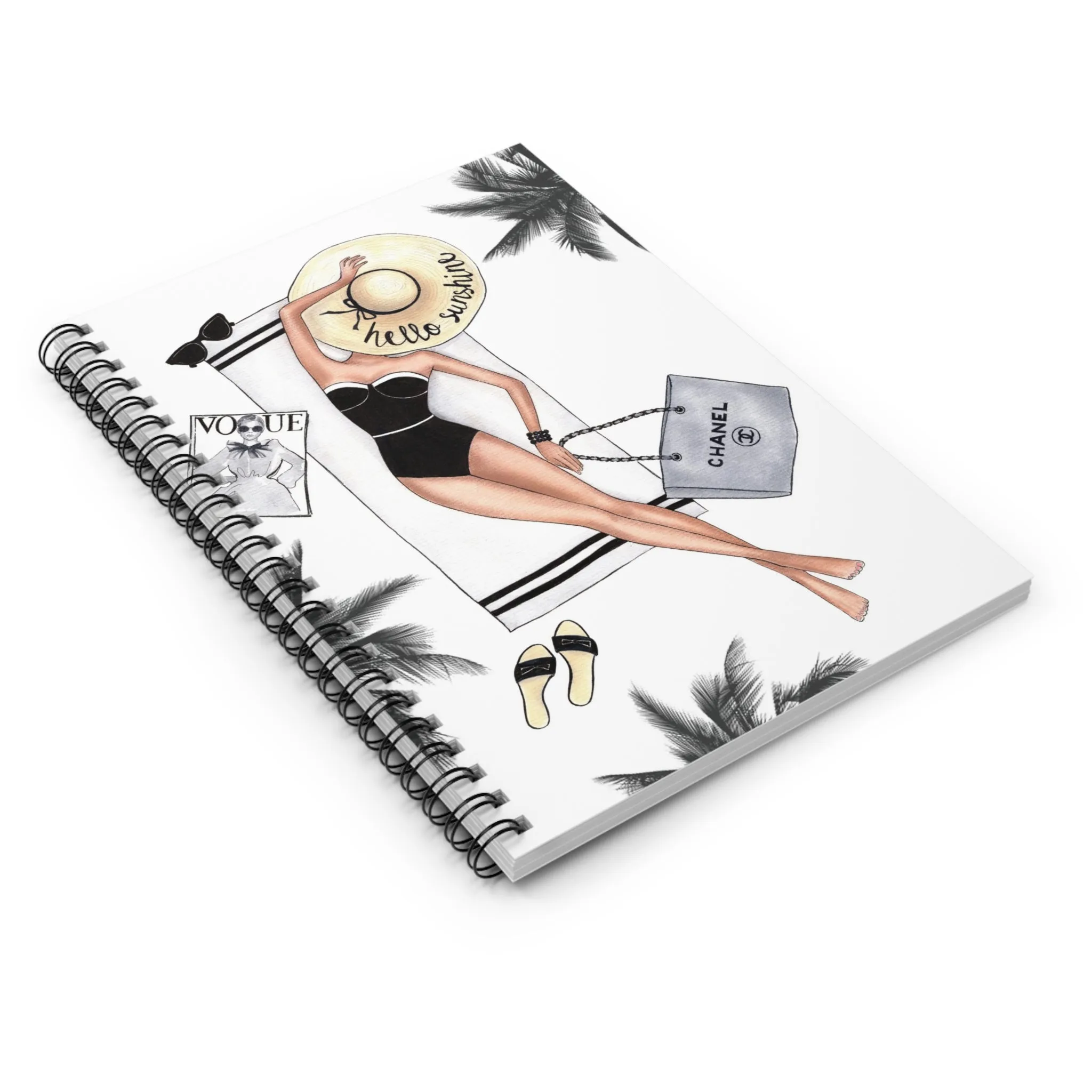 Hello Sunshine Summer vibes Spiral Notebook - Ruled Line