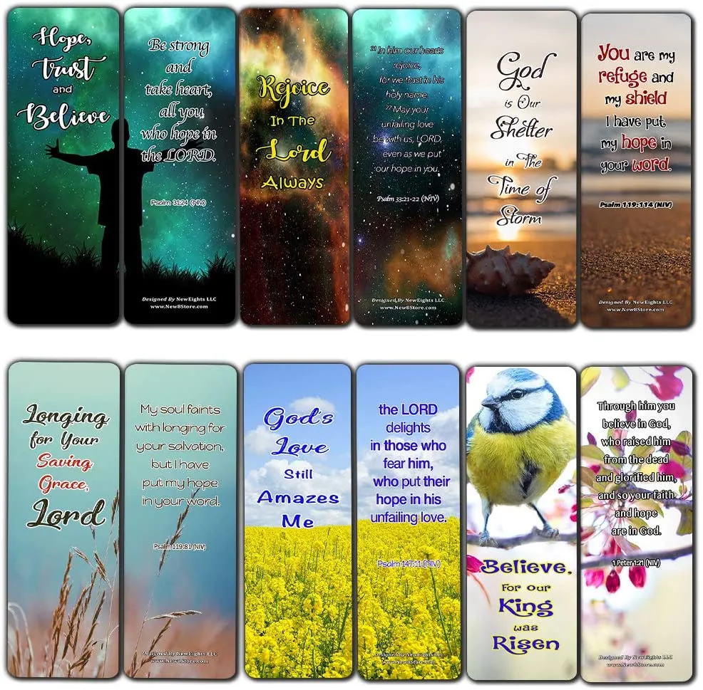 Hope in God Bible Bookmarks (30 Pack) - Handy Reminder To Put Our Hope In God Alone